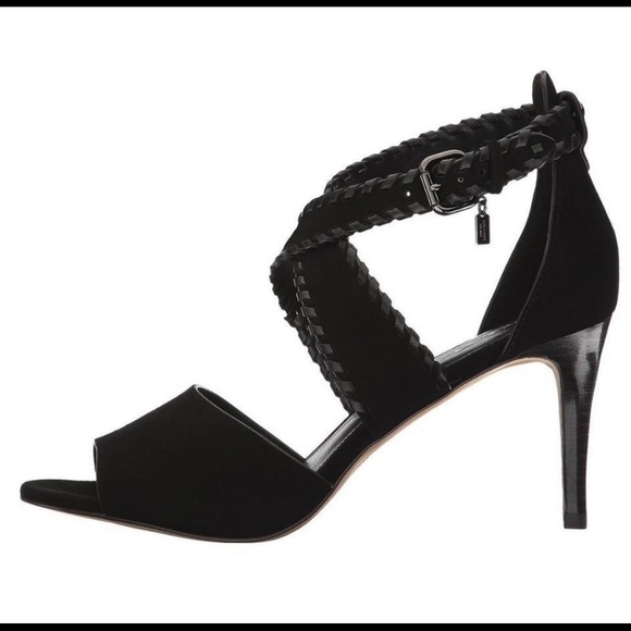 Coach Henny Lambskin Leather Criss Cross Heels - Picture 2 of 5